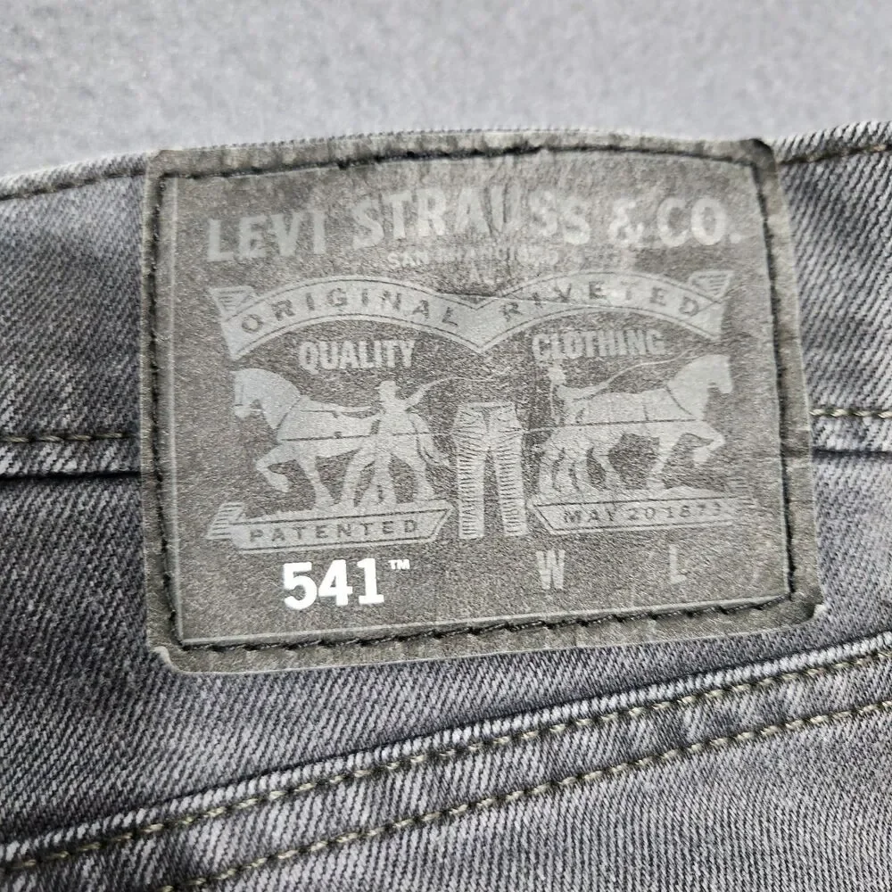 Levi's 541 Men 32X38 (34X35) Dark Gray Athletic Taper Fit Jeans